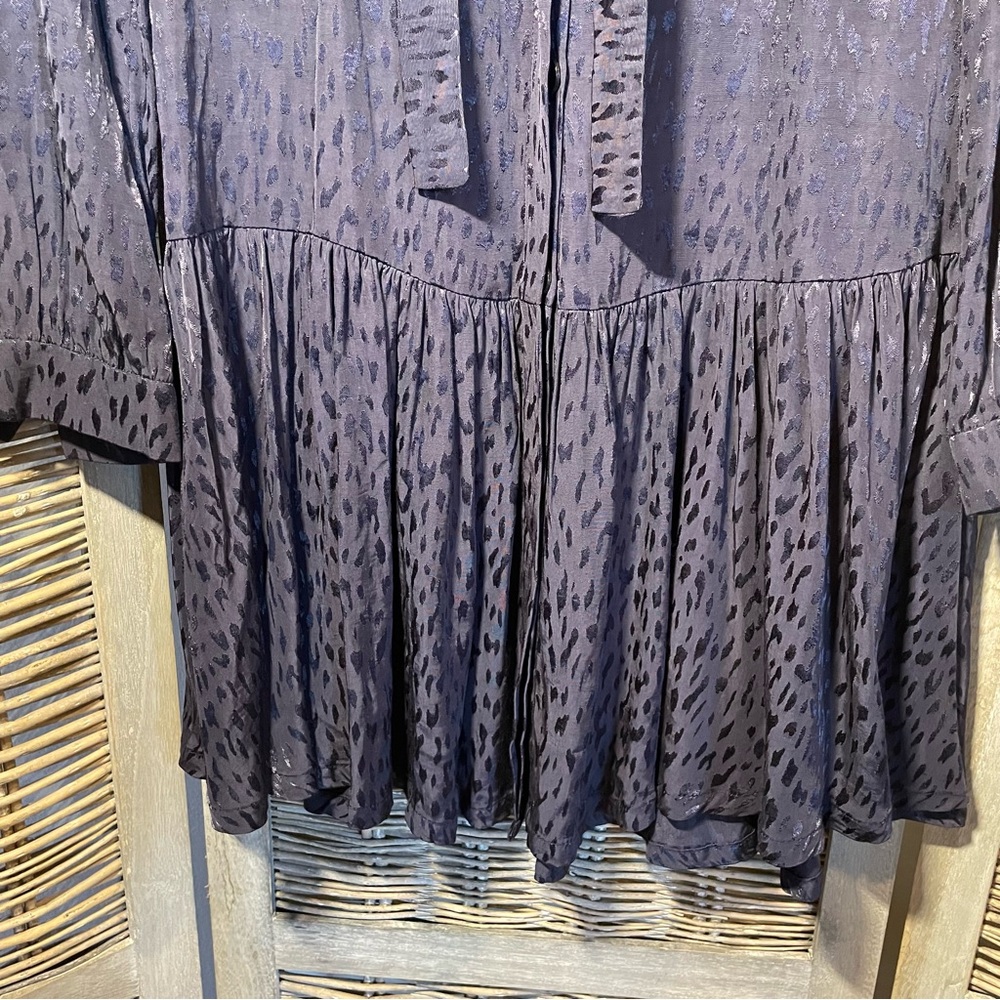 Satin Ruffle Mini Button Down Dress - size Small - Picture 7 of 12